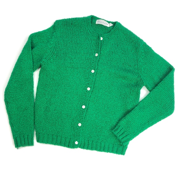 Vintage Sweaters - Vintage Robert Scott Ldt | Knit Green Cardigan